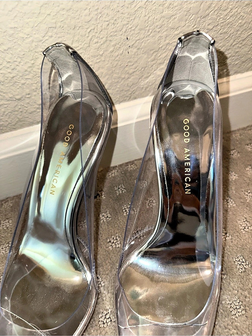 Good American Metallic Silver Pointed Toe Pumps Women's 8.5 - Picture 3 of 7